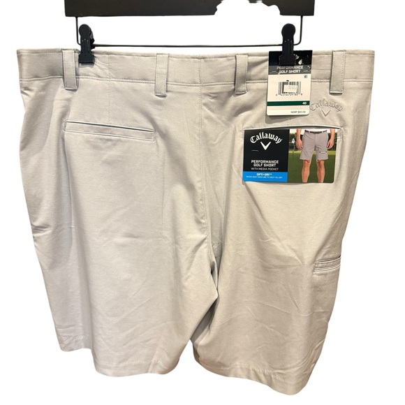 Callaway Performance Golf Shorts Men Size 40X10 Gray Flat Front Stretch - Picture 6 of 12